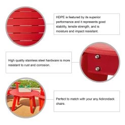 Promo 😍 Glitzhome® 32" Red Round Outdoor Coffee Table 🎁 -Glitzhome Sales D620459S 6