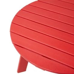 Promo 😍 Glitzhome® 32" Red Round Outdoor Coffee Table 🎁 -Glitzhome Sales D620459S 8