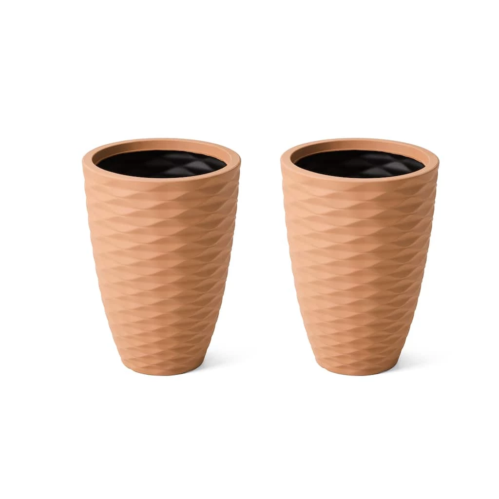 Hot Sale π Glitzhome® 19" Eco-Friendly Oversized Tall Round Diamond Planters, 2ct. π 3 Hot Sale π Glitzhome® 19" Eco-Friendly Oversized Tall Round Diamond Planters, 2ct. π