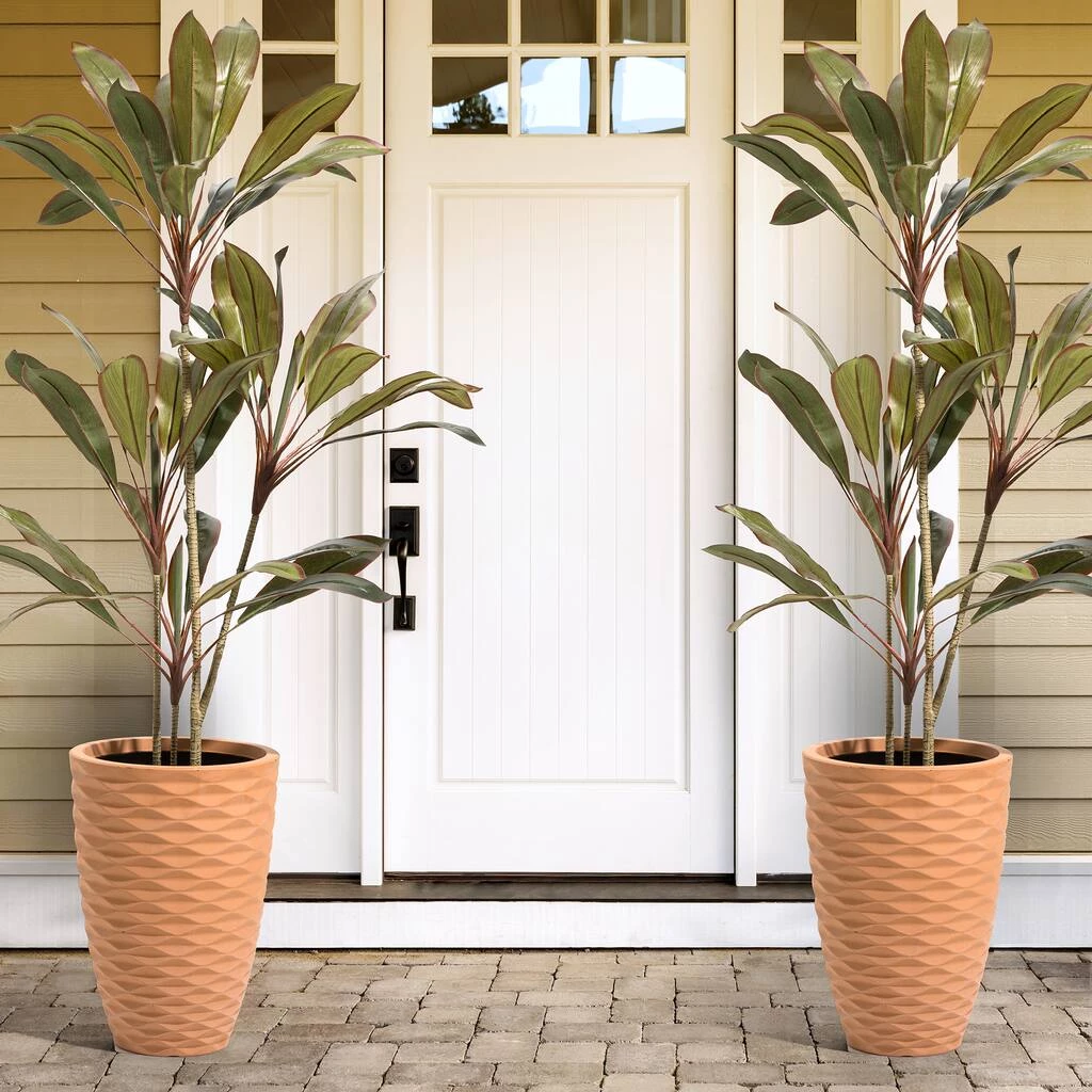 Hot Sale π Glitzhome® 19" Eco-Friendly Oversized Tall Round Diamond Planters, 2ct. π 4 Hot Sale π Glitzhome® 19" Eco-Friendly Oversized Tall Round Diamond Planters, 2ct. π - Image 2