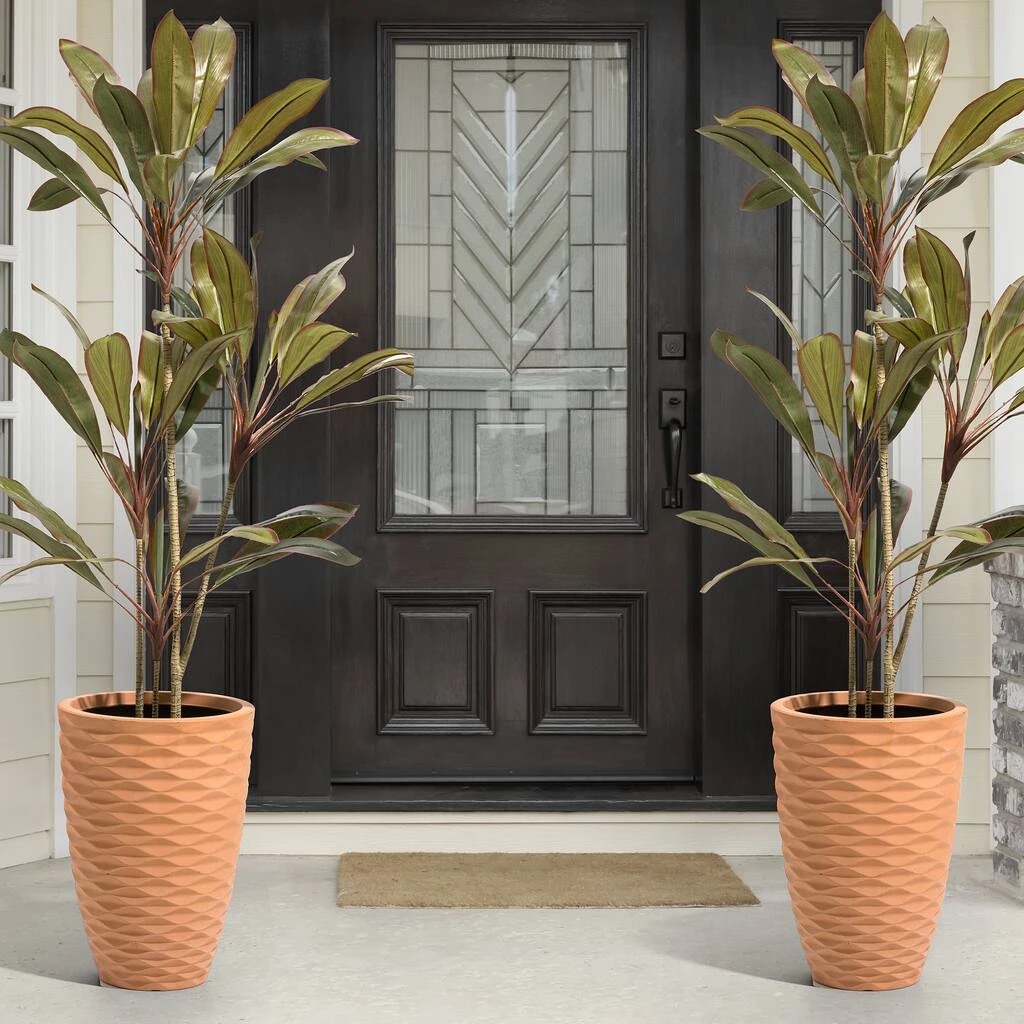 Hot Sale π Glitzhome® 19" Eco-Friendly Oversized Tall Round Diamond Planters, 2ct. π 5 Hot Sale π Glitzhome® 19" Eco-Friendly Oversized Tall Round Diamond Planters, 2ct. π - Image 3