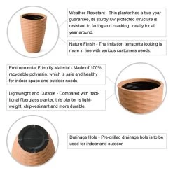 Hot Sale π Glitzhome® 19" Eco-Friendly Oversized Tall Round Diamond Planters, 2ct. π 16 Hot Sale π Glitzhome® 19" Eco-Friendly Oversized Tall Round Diamond Planters, 2ct. π -Glitzhome Sales D622962S 5