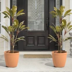 Best Pirce π Glitzhome® Eco-Friendly Oversized Terra Cotta Round Plastic Fluted Pot Planter Set 𧨠12 Best Pirce π Glitzhome® Eco-Friendly Oversized Terra Cotta Round Plastic Fluted Pot Planter Set 𧨠-Glitzhome Sales D622972S 3