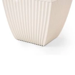 Hot Sale ✔️ Glitzhome® Eco-Friendly Oversized Faux White Ceramic Square Plastic Fluted Pot Planter Set 😀 -Glitzhome Sales D622973S 7