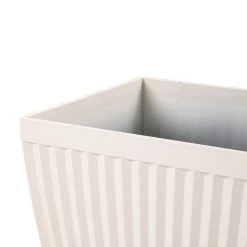 Hot Sale ✔️ Glitzhome® Eco-Friendly Oversized Faux White Ceramic Square Plastic Fluted Pot Planter Set 😀 -Glitzhome Sales D622973S 8
