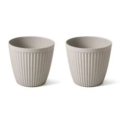 Deals π€© Glitzhome® Eco-Friendly Oversized Sand Beige Terrazzo Round Plastic Fluted Pot Planter Set π
