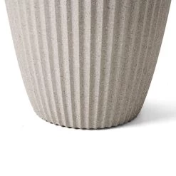 Deals 🤩 Glitzhome® Eco-Friendly Oversized Sand Beige Terrazzo Round Plastic Fluted Pot Planter Set 🎁 -Glitzhome Sales D622974S 8