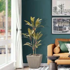 Promo 🛒 Glitzhome® Eco-Friendly Oversized Faux Concrete Square Plastic Fluted Pot Planter Set ⌛ -Glitzhome Sales D622976S 4