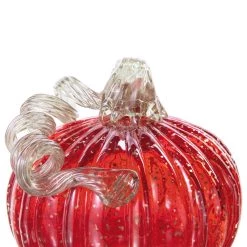 Budget ⭐ Glitzhome® Red Glass Pumpkin & Gourd Set 🧨 -Glitzhome Sales D624704S 7