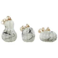 Best Pirce π₯° Glitzhome® Gray Marble Glass Pumpkin & Gourd Set π―