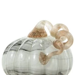 Best Pirce 🥰 Glitzhome® Gray Marble Glass Pumpkin & Gourd Set 💯 -Glitzhome Sales D624705S 8