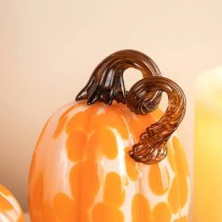 New 💯 Glitzhome® Orange Glass Pumpkin & Gourd Set 🌟 -Glitzhome Sales D624706S 4