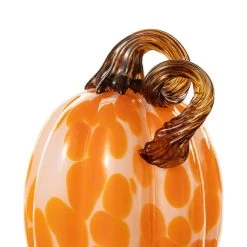 New 💯 Glitzhome® Orange Glass Pumpkin & Gourd Set 🌟 -Glitzhome Sales D624706S 7