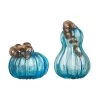 Budget π€© Glitzhome® Blue Glass Pumpkin Set π₯ 2 Budget π€© Glitzhome® Blue Glass Pumpkin Set π₯ -Glitzhome Sales D624709S 1