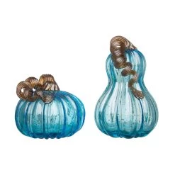 Budget 🤩 Glitzhome® Blue Glass Pumpkin Set 🔥