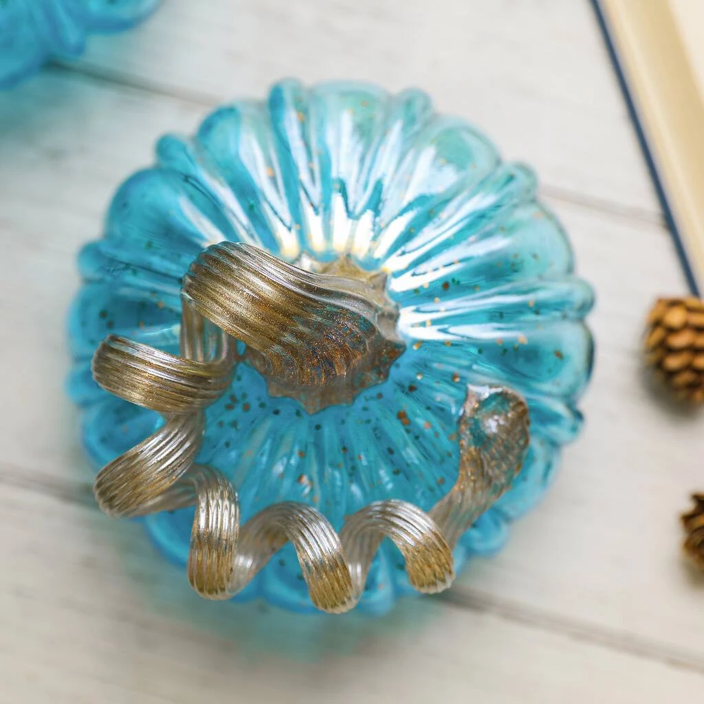Budget ๐คฉ Glitzhome® Blue Glass Pumpkin Set ๐ฅ 7 Budget ๐คฉ Glitzhome® Blue Glass Pumpkin Set ๐ฅ - Image 5