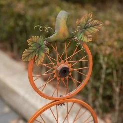 Flash Sale 🛒 Glitzhome® 33.25" Fall Metal Bicycle Wheel Pumpkin Porch Décor 🎉 -Glitzhome Sales D624713S 3