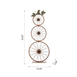 Flash Sale 🛒 Glitzhome® 33.25" Fall Metal Bicycle Wheel Pumpkin Porch Décor 🎉 -Glitzhome Sales D624713S 8