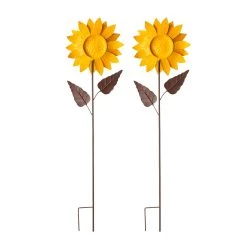 Best Sale ⭐ Glitzhome® 42" Fall Metal Sunflower Yard Stake Set ⌛ -Glitzhome Sales D624714S 8