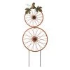 Wholesale ⭐ Glitzhome® 33.75" Fall Metal Bicycle Wheel Pumpkin Yard Stake 🔔 -Glitzhome Sales D624715S 1
