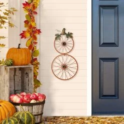 Wholesale β Glitzhome® 33.75" Fall Metal Bicycle Wheel Pumpkin Yard Stake π 12 Wholesale β Glitzhome® 33.75" Fall Metal Bicycle Wheel Pumpkin Yard Stake π -Glitzhome Sales D624715S 3