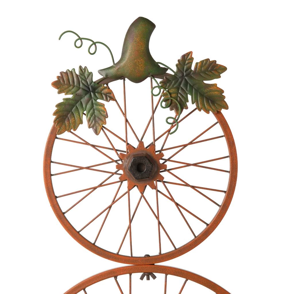 Wholesale β Glitzhome® 33.75" Fall Metal Bicycle Wheel Pumpkin Yard Stake π 8 Wholesale β Glitzhome® 33.75" Fall Metal Bicycle Wheel Pumpkin Yard Stake π - Image 6