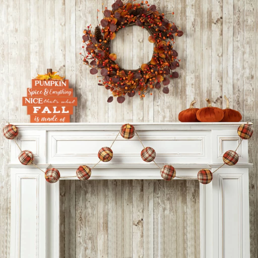 Discount π Glitzhome® 78.75" Fall Plaid Balls Garland π₯ 4 Discount π Glitzhome® 78.75" Fall Plaid Balls Garland π₯ - Image 2