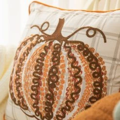 Buy π Glitzhome® 18" Fall Embroidered Pumpkin Pillow Cover π 13 Buy π Glitzhome® 18" Fall Embroidered Pumpkin Pillow Cover π -Glitzhome Sales D624725S 4