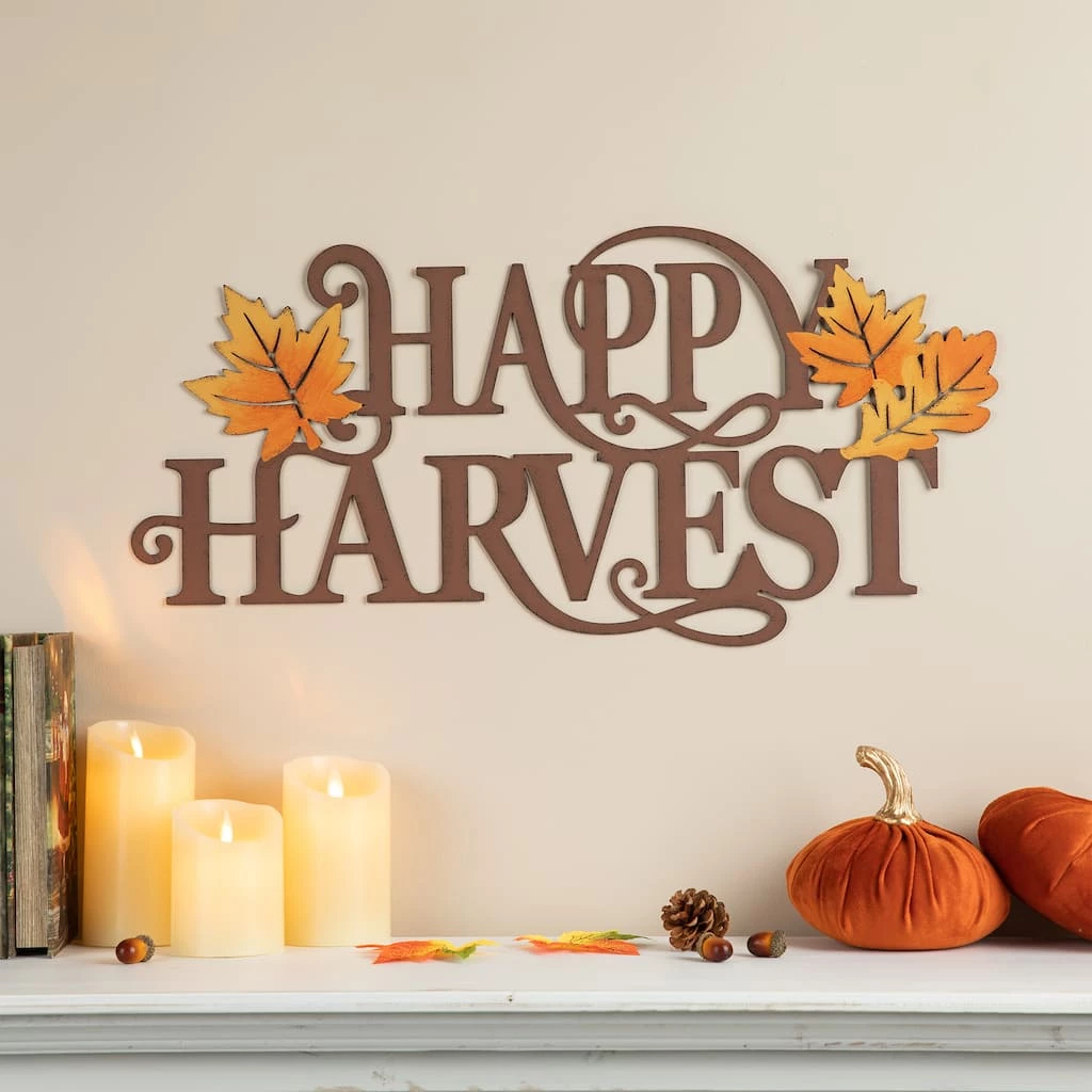 Best Sale π Glitzhome® 24" Metal "HAPPY HARVEST" Wall Décor π 4 Best Sale π Glitzhome® 24" Metal "HAPPY HARVEST" Wall Décor π - Image 2