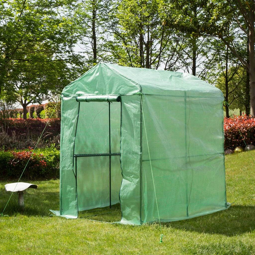 Best Sale π€© Glitzhome® 6.2ft. Walk-in 2-Tier 4 Shelf Greenhouse 𧨠5 Best Sale π€© Glitzhome® 6.2ft. Walk-in 2-Tier 4 Shelf Greenhouse 𧨠- Image 3