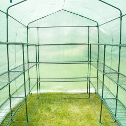 New 🎉 Glitzhome® 8.2ft. Wide Walk-In 3-Tier 15 Shelf Greenhouse 🌟 -Glitzhome Sales D644673S 3