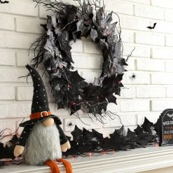 Cheap 🛒 Glitzhome® Lighted 🎃 Halloween Bat Garland & Wreath Set 💯 -Glitzhome Sales D645641S 4