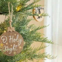 Best Sale 🎁 Glitzhome® 9ft. Pre-Lit Pine Artificial 🔔 Christmas Tree, Warm White LED Lights 👍 -Glitzhome Sales D652262S 5