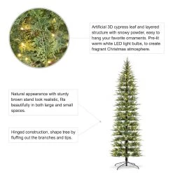 Best Sale 🎁 Glitzhome® 9ft. Pre-Lit Pine Artificial 🔔 Christmas Tree, Warm White LED Lights 👍 -Glitzhome Sales D652262S 7