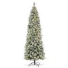 Brand new 👏 Glitzhome® 9ft. Pre-Lit Flocked Pencil Pine Artificial ❄ Christmas Tree, Warm White LED Lights 🔥