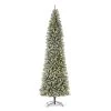Flash Sale 🛒 Glitzhome® 11ft. Pre-Lit Flocked Pencil Fir Artificial 🎅 Christmas Tree, Warm White LED Lights 😀