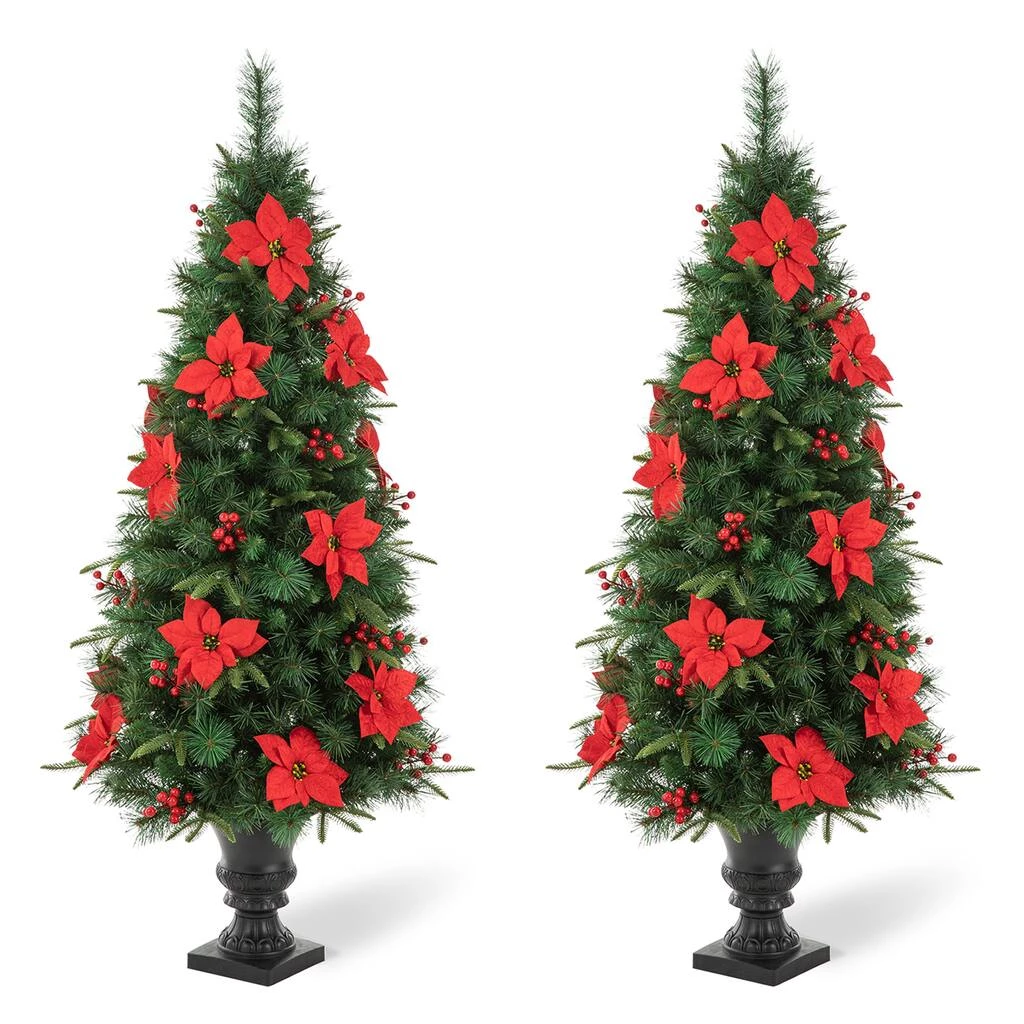 Flash Sale β€οΈ Glitzhome® 2 Pack 5ft. Pre-Lit Pine Artificial π Christmas Porch Tree, Warm White LED Lights π― 9 Flash Sale β€οΈ Glitzhome® 2 Pack 5ft. Pre-Lit Pine Artificial π Christmas Porch Tree, Warm White LED Lights π― - Image 7