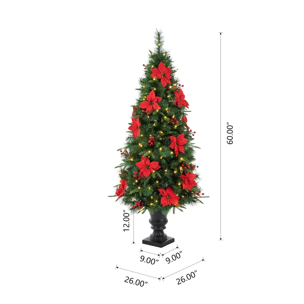 Flash Sale β€οΈ Glitzhome® 2 Pack 5ft. Pre-Lit Pine Artificial π Christmas Porch Tree, Warm White LED Lights π― 10 Flash Sale β€οΈ Glitzhome® 2 Pack 5ft. Pre-Lit Pine Artificial π Christmas Porch Tree, Warm White LED Lights π― - Image 8
