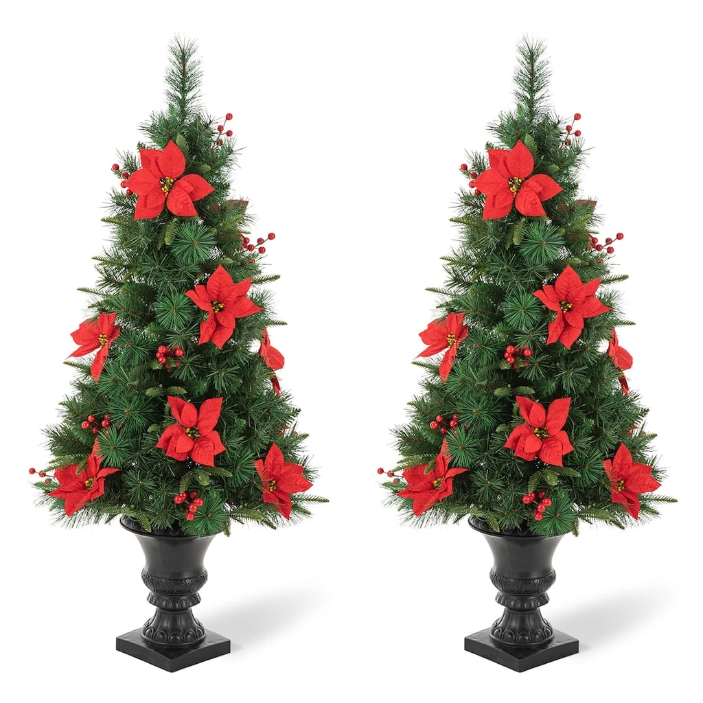 Cheap π€© Glitzhome® 2 Pack 4ft. Pre-Lit Pine Artificial π Christmas Porch Tree, Warm White LED Lights π€© 9 Cheap π€© Glitzhome® 2 Pack 4ft. Pre-Lit Pine Artificial π Christmas Porch Tree, Warm White LED Lights π€© - Image 7
