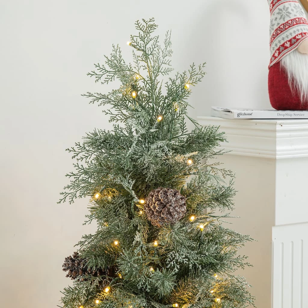 Promo π Glitzhome® 4ft. Pre-Lit Pine Artificial π Christmas Porch Tree, Warm White LED Lights βοΈ 5 Promo π Glitzhome® 4ft. Pre-Lit Pine Artificial π Christmas Porch Tree, Warm White LED Lights βοΈ - Image 3