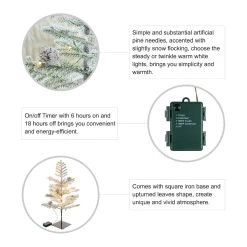 Flash Sale 💯 Glitzhome® 2 Pack 2ft. Pre-Lit Upward Wrapped Flocked Pine Artificial ❄ Christmas Table Tree, Warm White LED Lights 🎉 -Glitzhome Sales D652282S 7