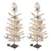 Cheapest ⌛ Glitzhome® 2 Pack 3ft. Pre-Lit Upward Wrapped Flocked Pine Artificial 🎄 Christmas Table Tree, Warm White LED Lights ❤️
