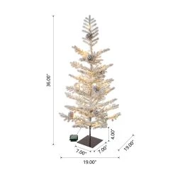 Cheapest ⌛ Glitzhome® 2 Pack 3ft. Pre-Lit Upward Wrapped Flocked Pine Artificial 🎄 Christmas Table Tree, Warm White LED Lights ❤️ -Glitzhome Sales D652285S 8