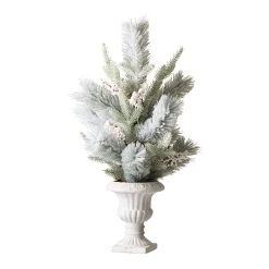 Top 10 🛒 Glitzhome® 2ft. Pre-Lit Flocked Pinecone & Berries Table Tree in Urn 😍 -Glitzhome Sales D652290S 4