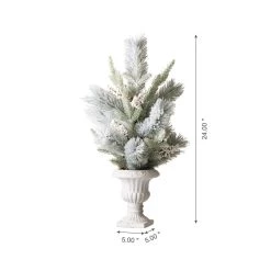 Top 10 🛒 Glitzhome® 2ft. Pre-Lit Flocked Pinecone & Berries Table Tree in Urn 😍 -Glitzhome Sales D652290S 8