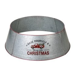 Discount ❤️ Glitzhome® 40.5" 🔔 Christmas Galvanized Metal Truck Tree Collar 👍