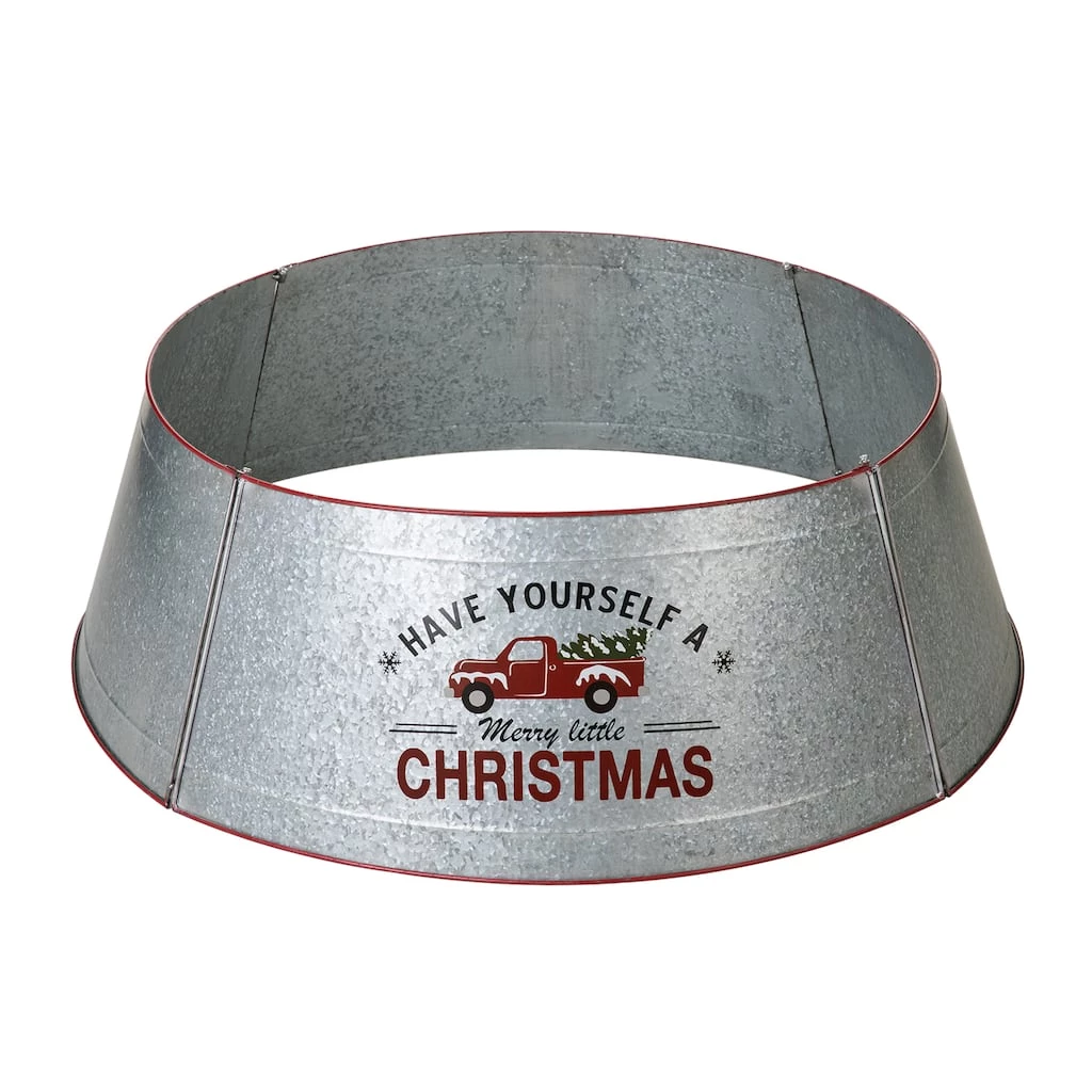 Discount โค๏ธ Glitzhome® 40.5" ๐ Christmas Galvanized Metal Truck Tree Collar ๐ 3 Discount โค๏ธ Glitzhome® 40.5" ๐ Christmas Galvanized Metal Truck Tree Collar ๐