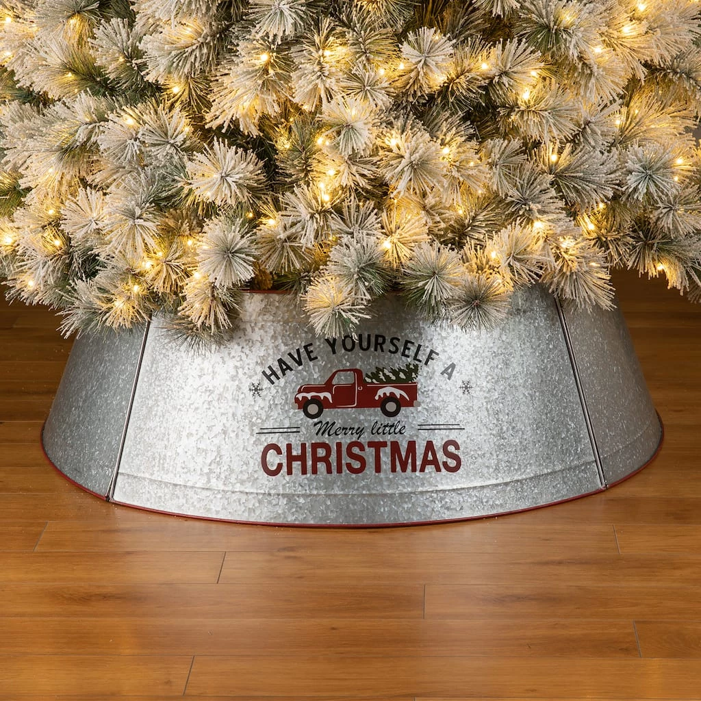 Discount โค๏ธ Glitzhome® 40.5" ๐ Christmas Galvanized Metal Truck Tree Collar ๐ 4 Discount โค๏ธ Glitzhome® 40.5" ๐ Christmas Galvanized Metal Truck Tree Collar ๐ - Image 2