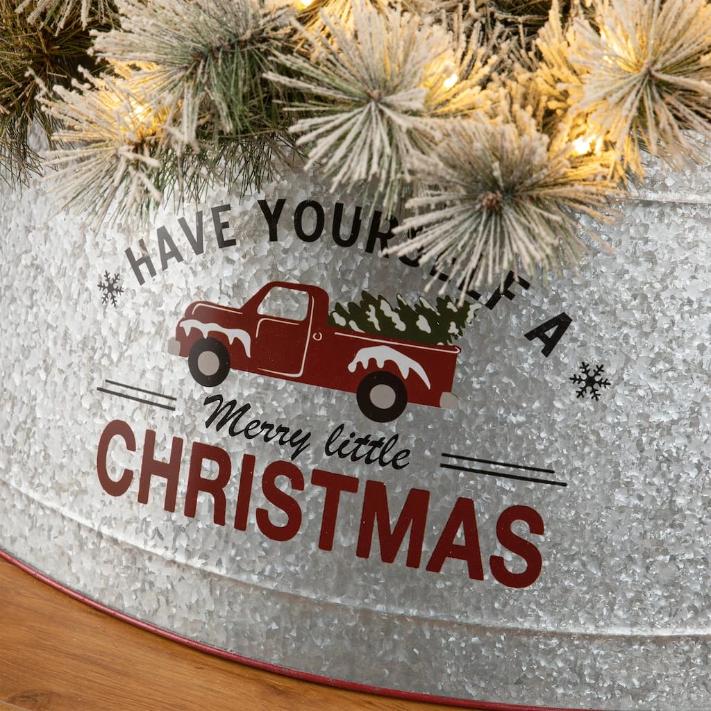 Discount โค๏ธ Glitzhome® 40.5" ๐ Christmas Galvanized Metal Truck Tree Collar ๐ 6 Discount โค๏ธ Glitzhome® 40.5" ๐ Christmas Galvanized Metal Truck Tree Collar ๐ - Image 4