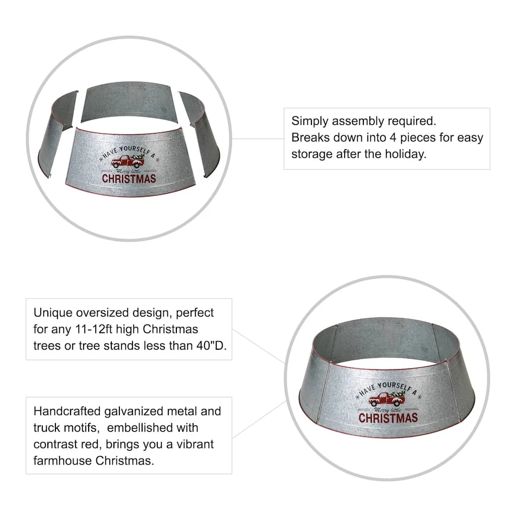 Discount โค๏ธ Glitzhome® 40.5" ๐ Christmas Galvanized Metal Truck Tree Collar ๐ 7 Discount โค๏ธ Glitzhome® 40.5" ๐ Christmas Galvanized Metal Truck Tree Collar ๐ - Image 5